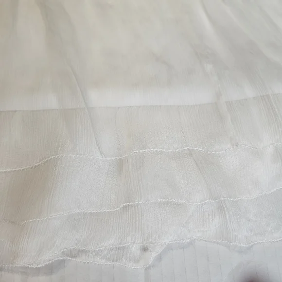 Randolph Duke V Neck Ivory Chiffon Blouse Size Large - Picture 7 of 10